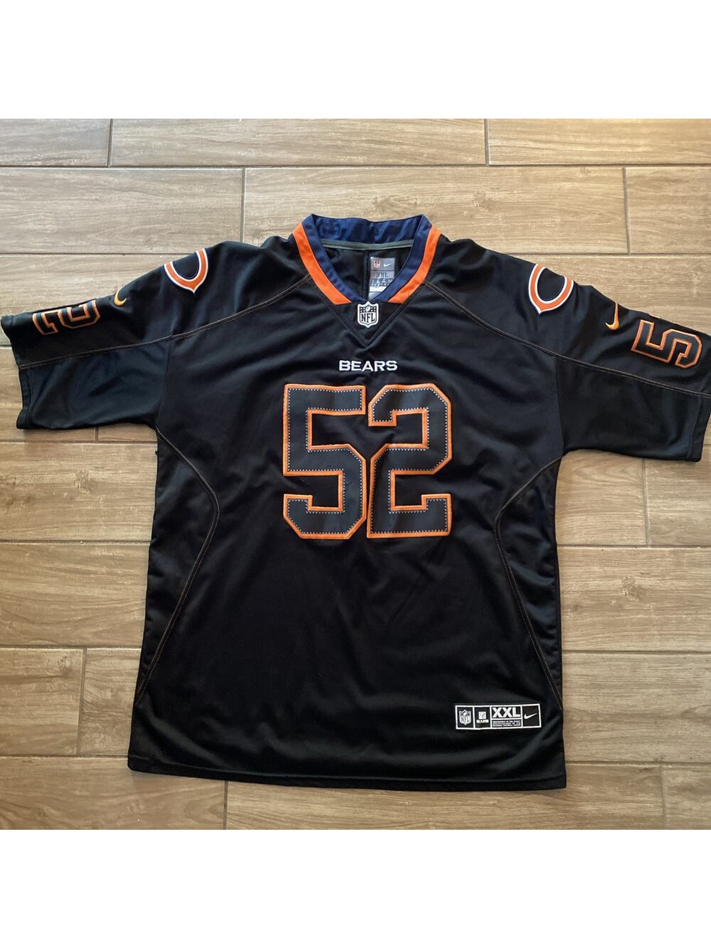 #52 Khalil Mack Black Nike on field jersey Size 2XL